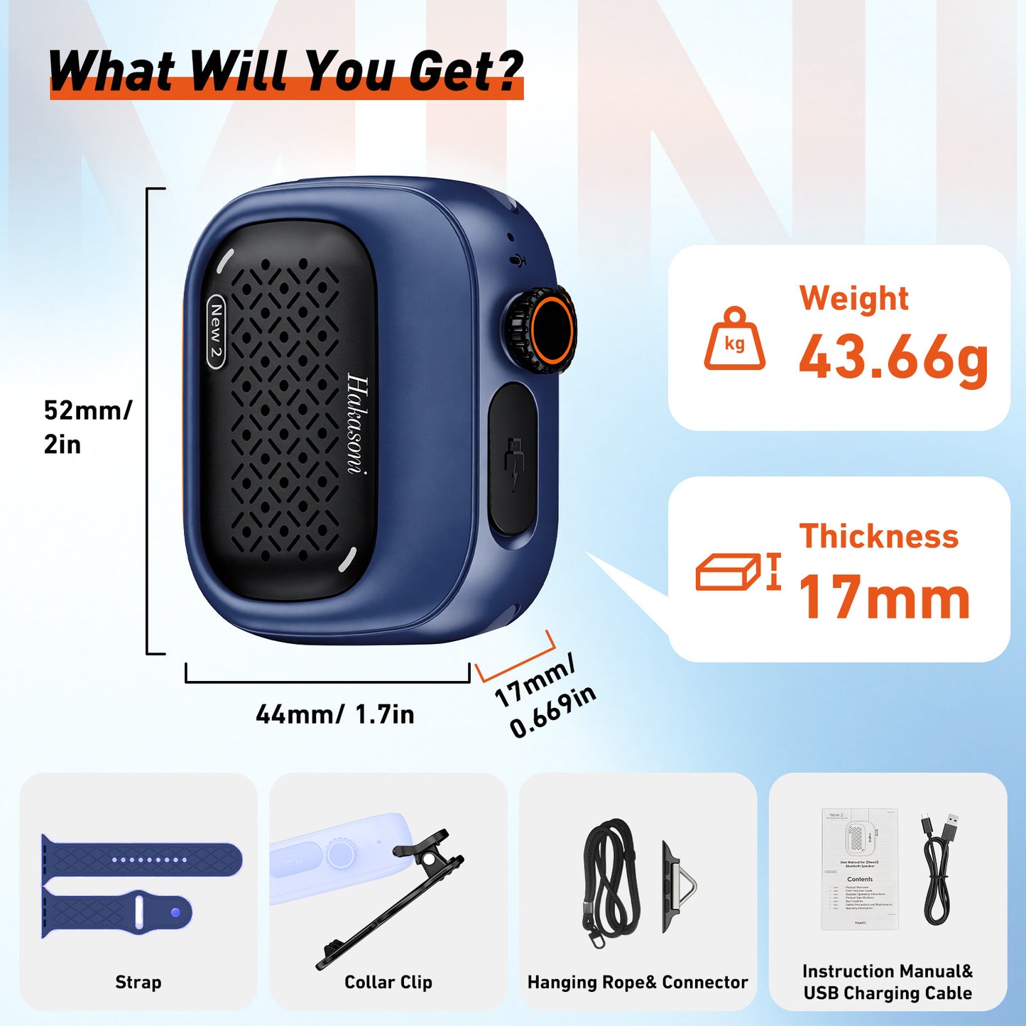 Hakasoni New 2 Mini Bluetooth Speaker Portable Wireless Audio