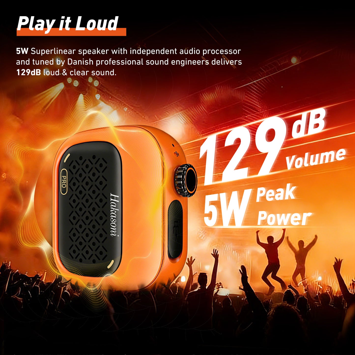 Hakasoni Wearable Mini Bluetooth Speaker Portable Wireless Audio