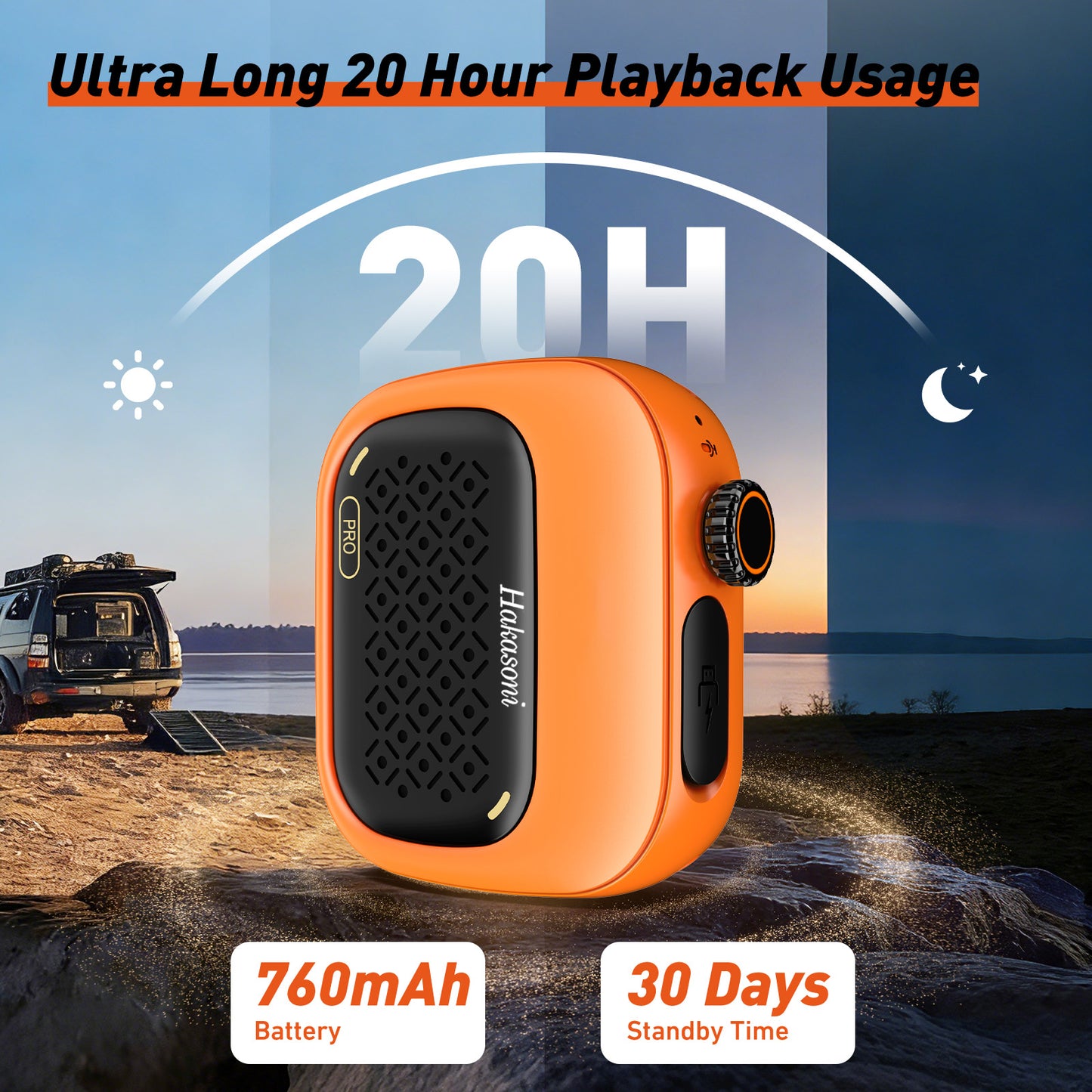 Hakasoni Wearable Mini Bluetooth Speaker Portable Wireless Audio